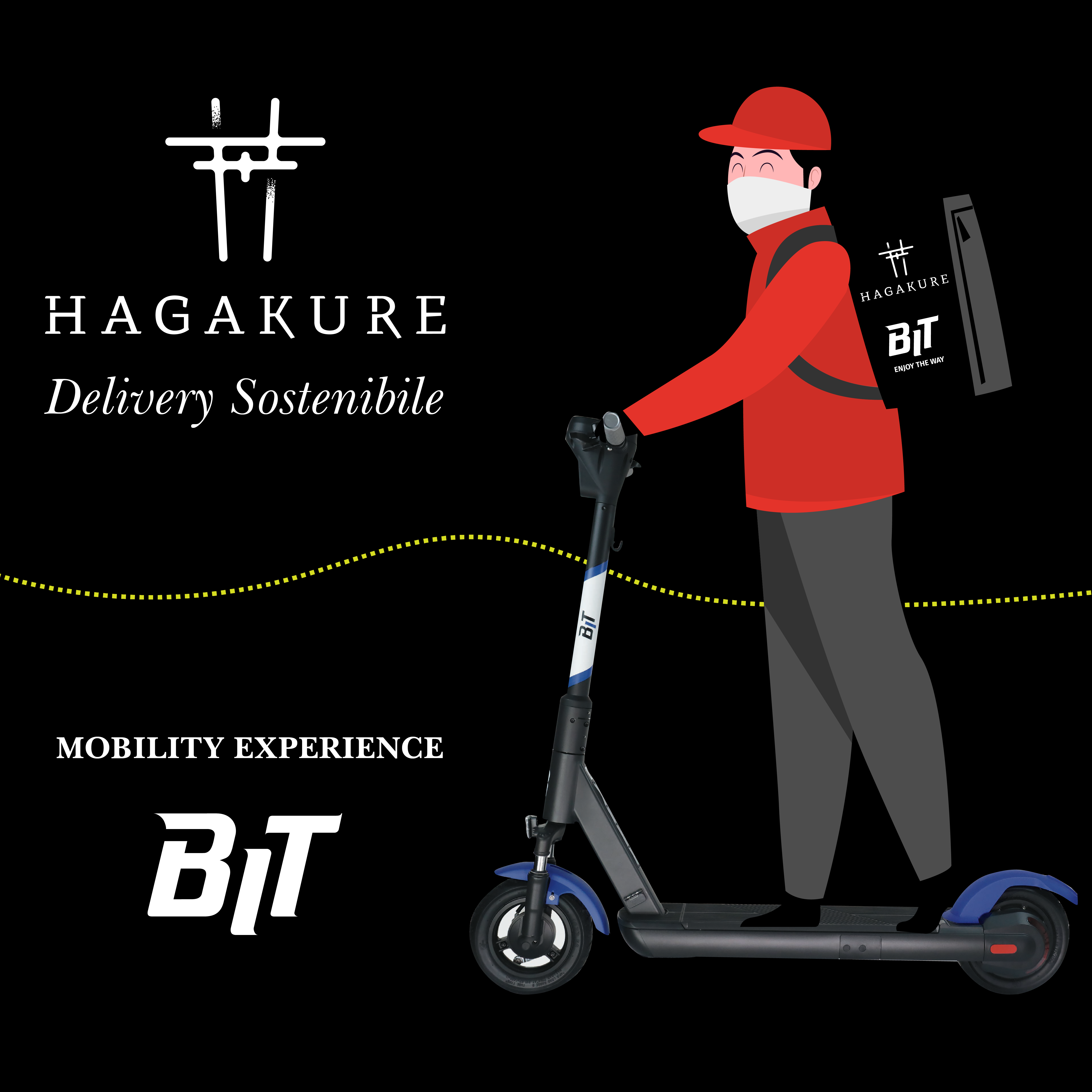 hagakure sushi fusion Hagakure con Bit MOBILITY per un delivery green